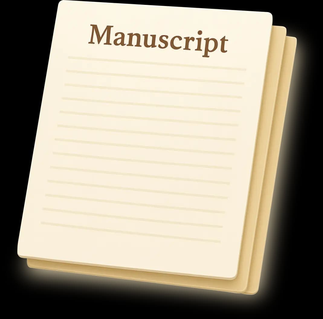 Illustration of a manuscript, representing an author's draft