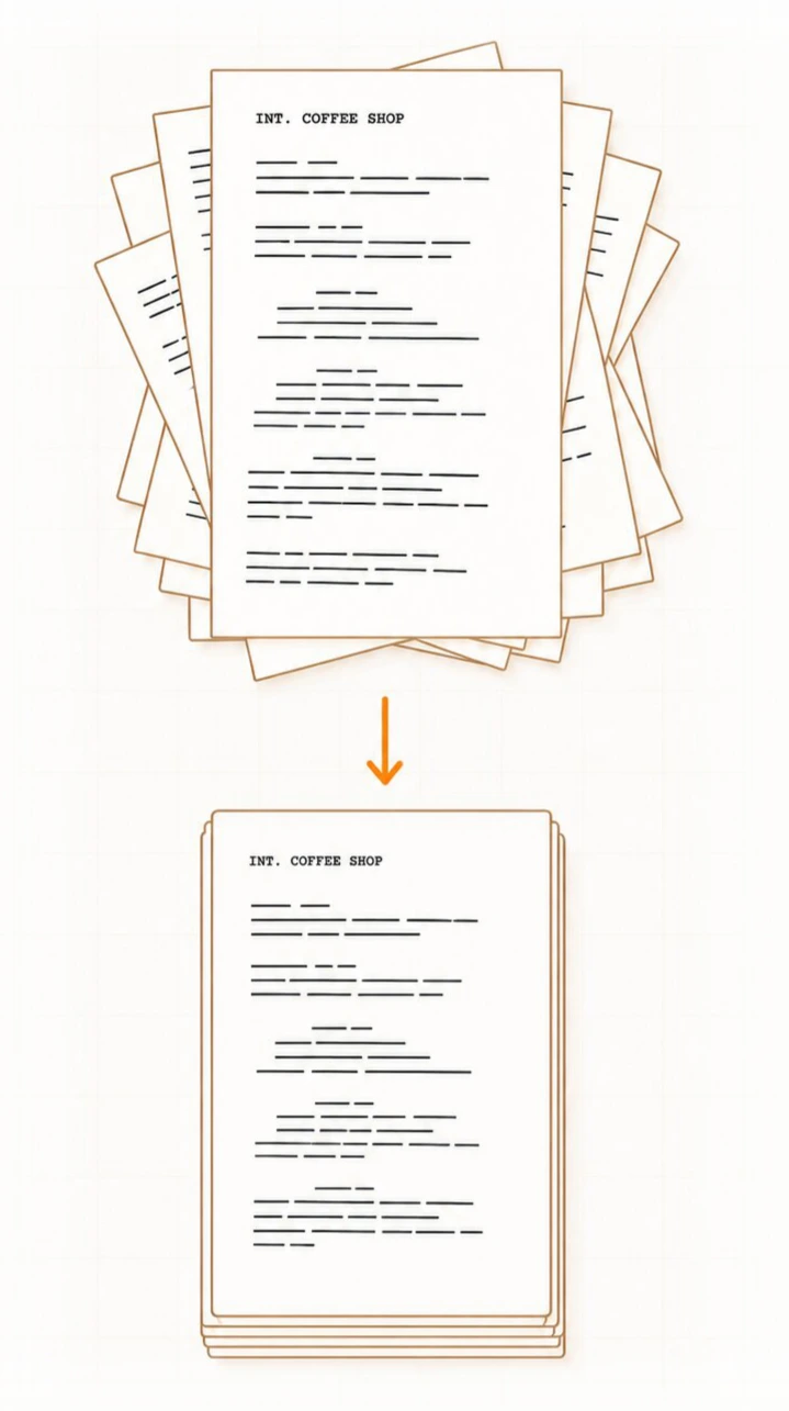 A screenwriter using an AI screenplay analyzer to map structural patterns in their script before revision