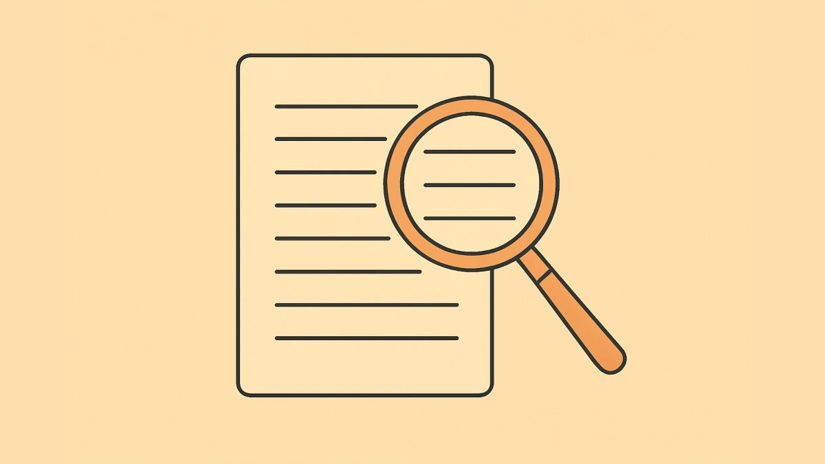 Page with magnifying glass