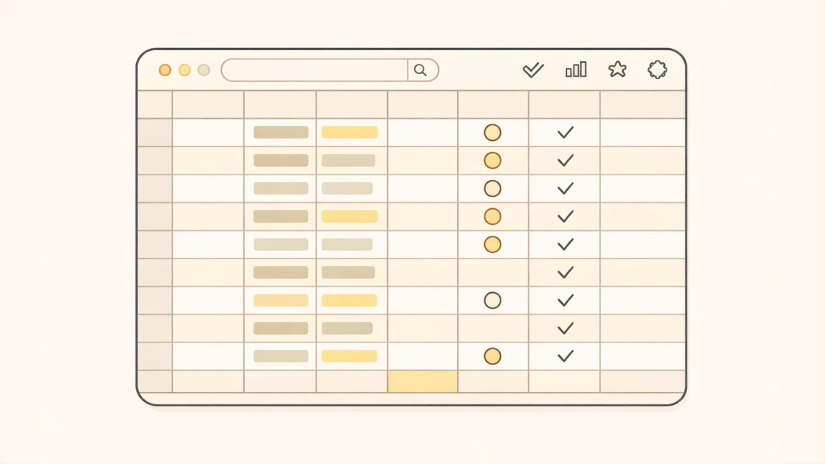 A mock agent master list spreadshet