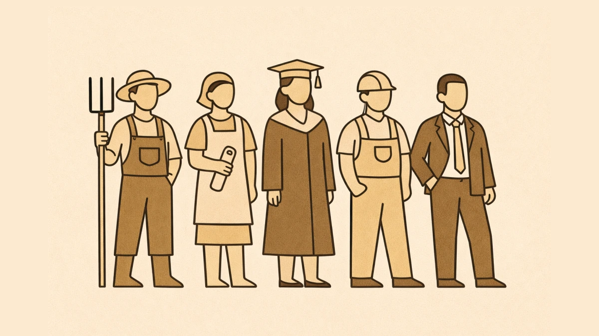 A lineup of various characters