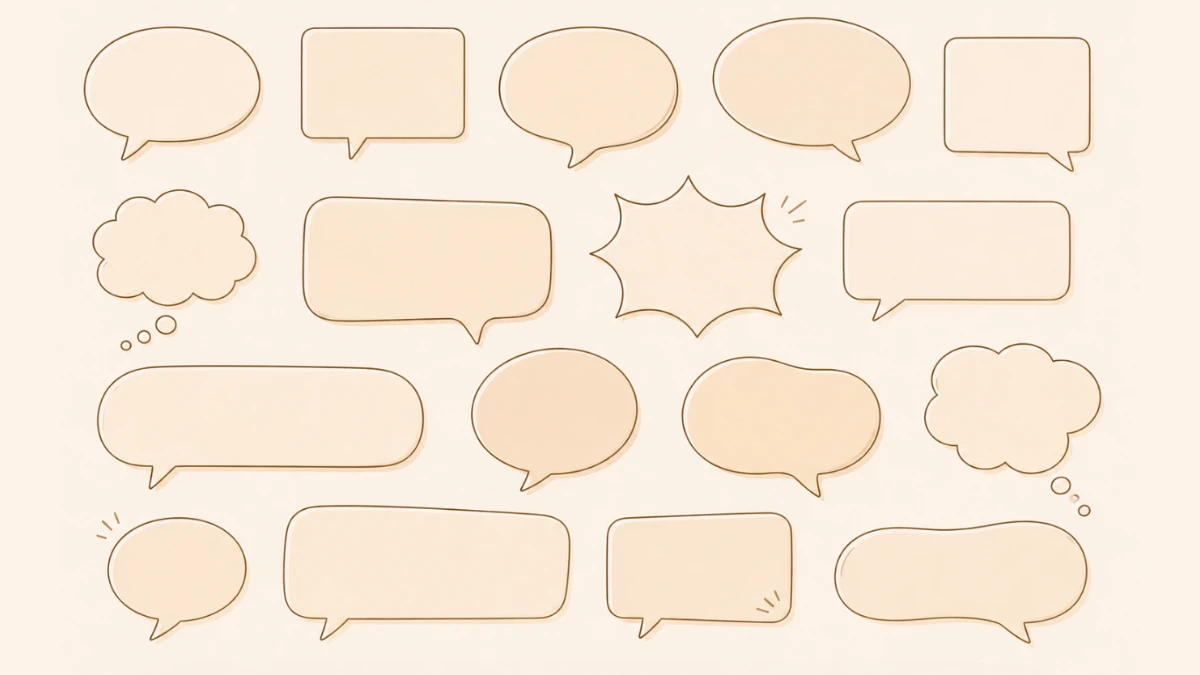 An array of different speech bubbles